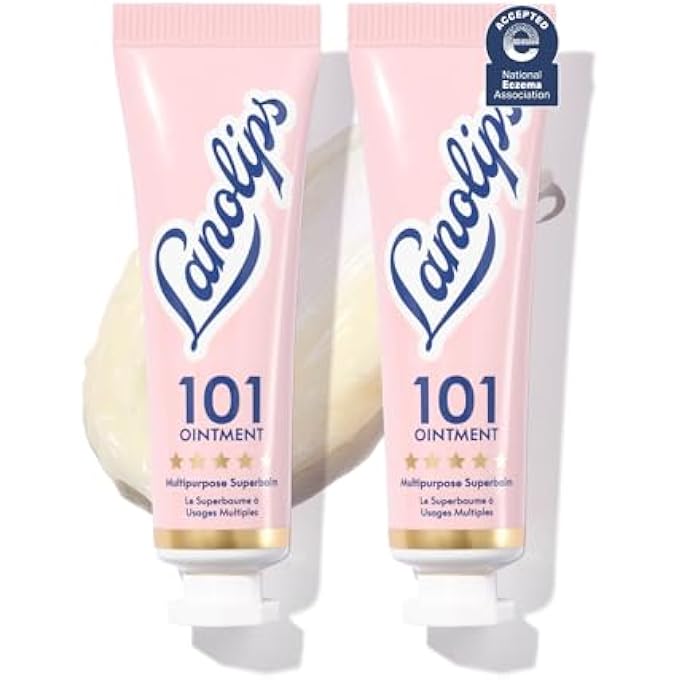 Lanolips 101 OINTMENT MULTI-BALM DUO, ORIGINAL SUPERBALM - CONTAINS PURE LANOLIN OIL FOR SMOOTH, HYDRATED, & HEALTHY LIPS - NATURAL LIP BALM FOR DRY LIPS, CUTICLES, & MORE (2-PACK, 0.52 OZ EACH) - Image 1